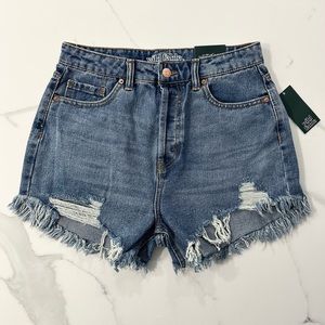 NEW Distressed High Waist Denim Jean Shorts Size 27 / 4